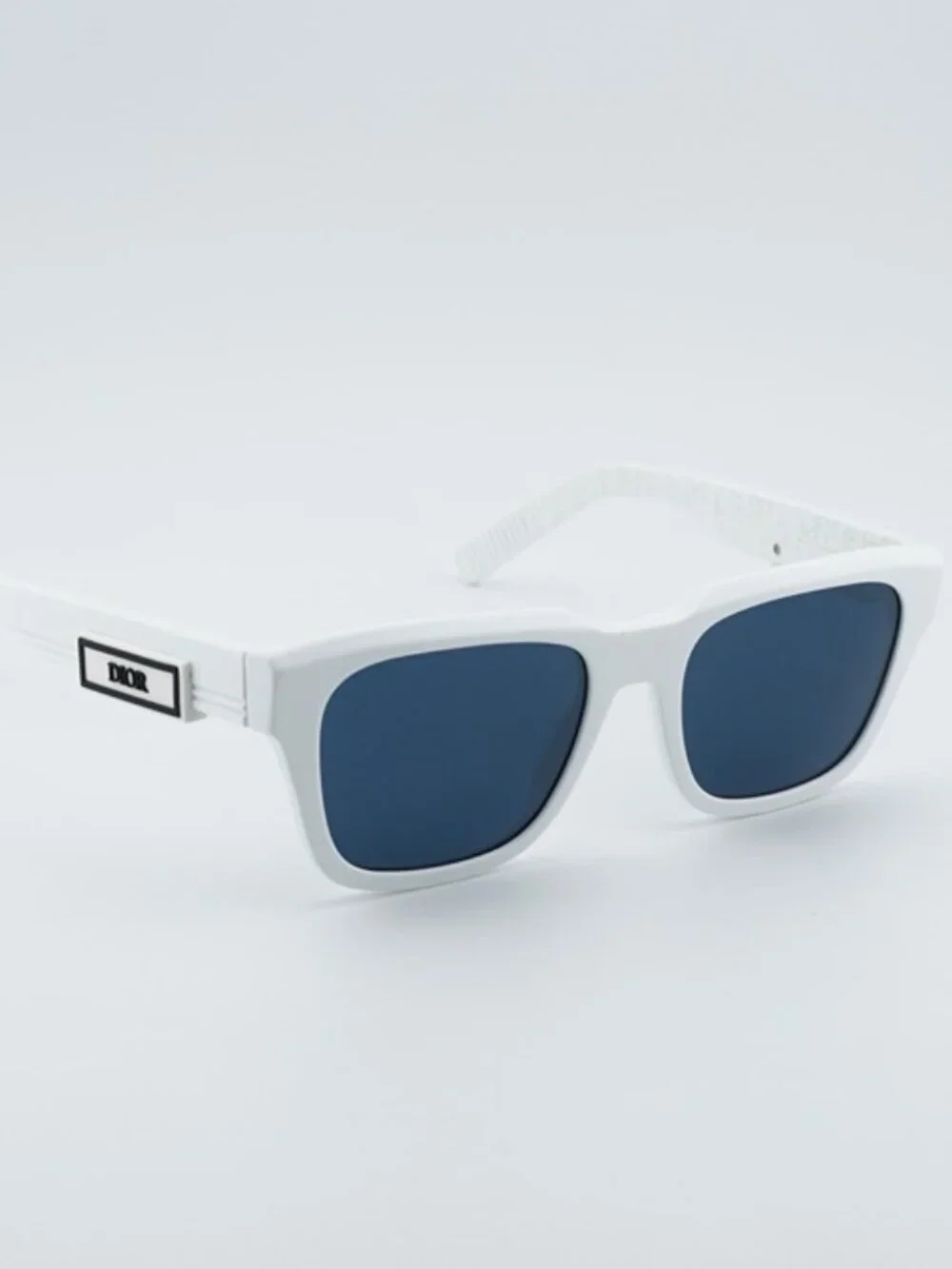 Dior DIORB23 S1I 50B0 Sunglasses Shiny White Square Frame, Blue Lenses